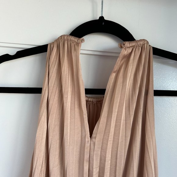 A.L.C. Renzo Asymmetric Pleated Midi-Dress Sz 8 Bella Halter Neck Smock Waist - Picture 8 of 10